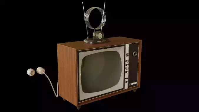 Old TV Set and Antenna
