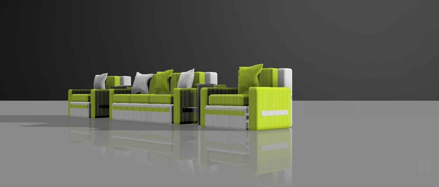 sofa set version 1 3D model_2