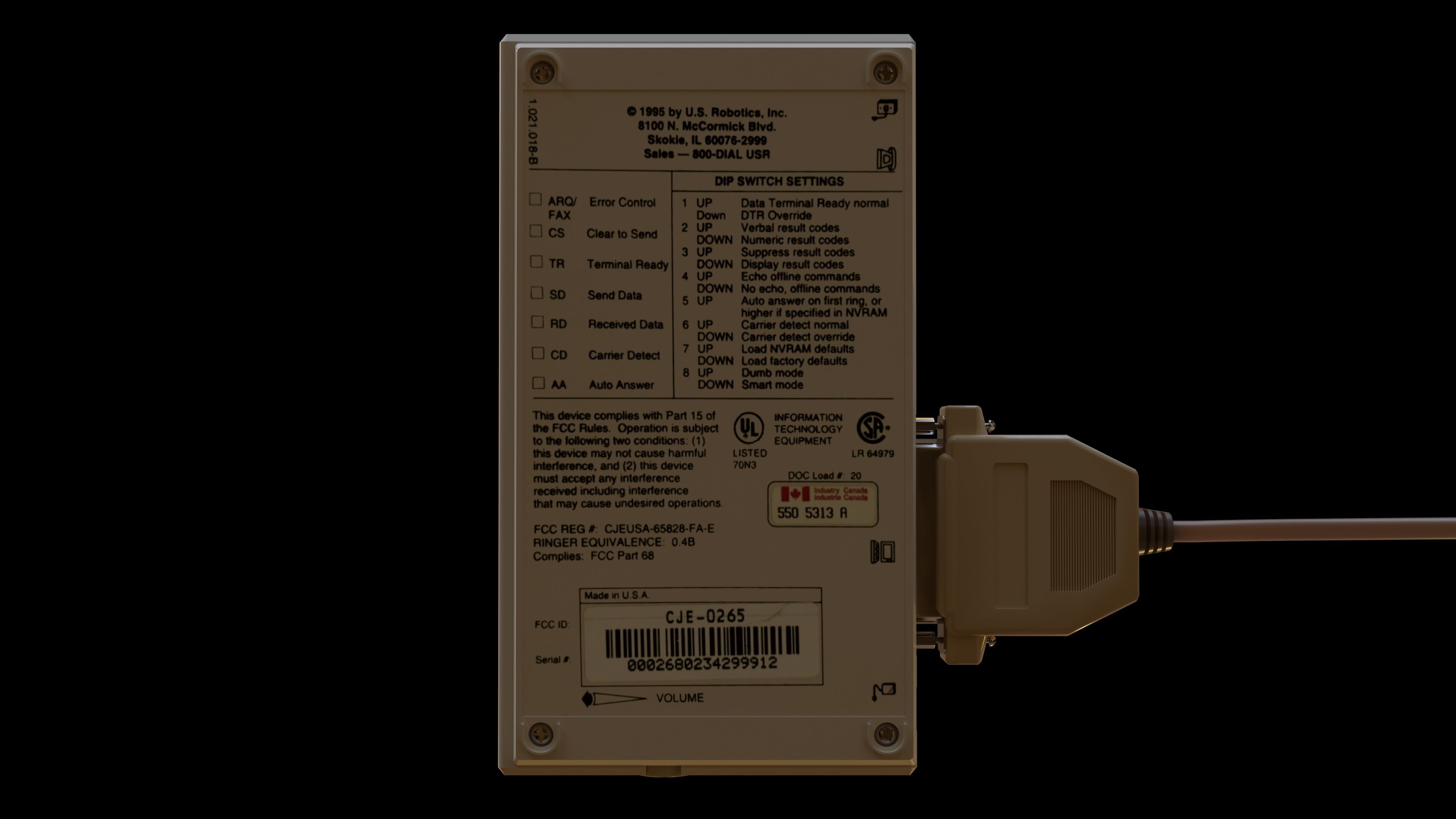 Old PC Modem 3D model_2