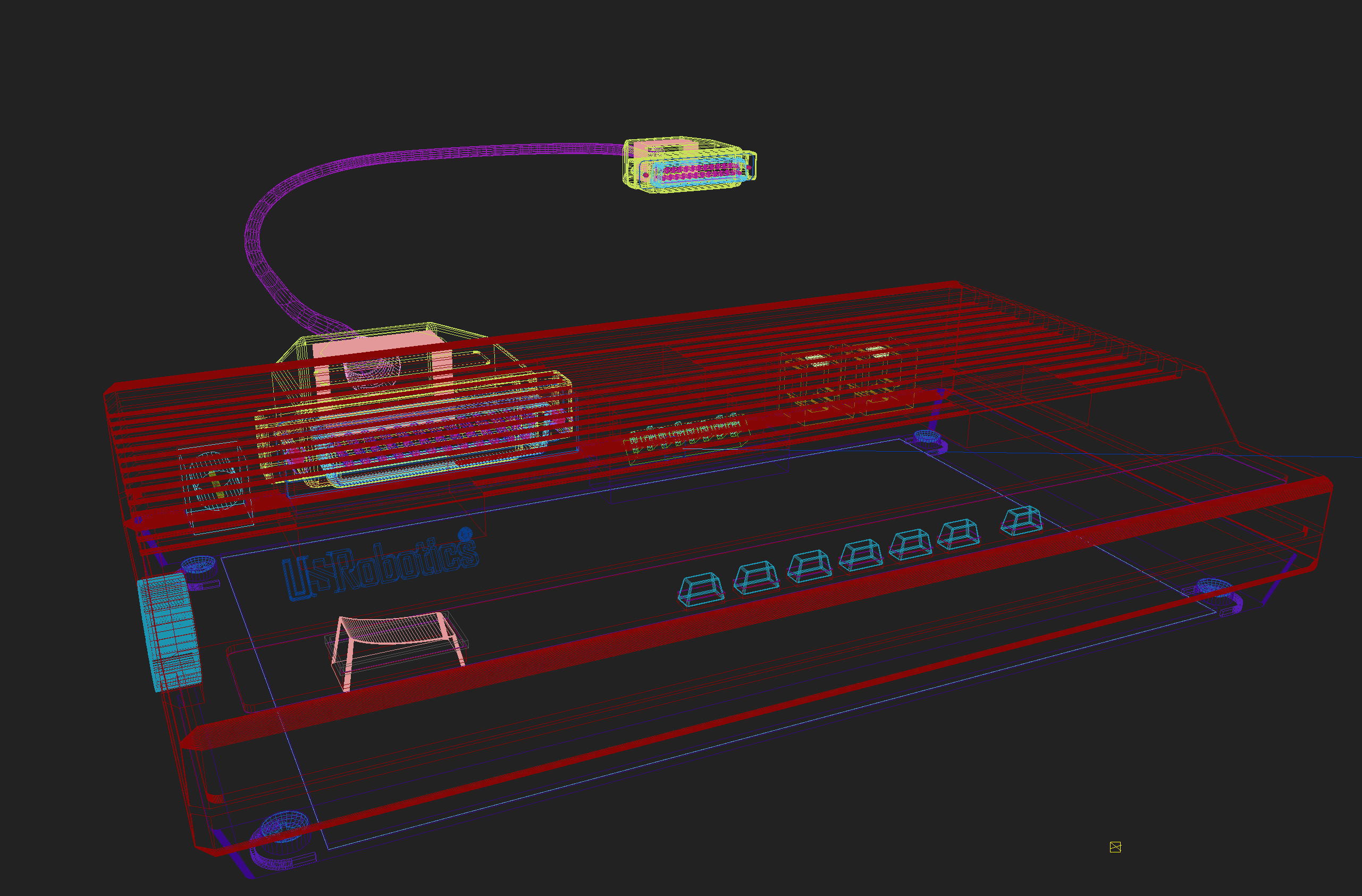 Old PC Modem 3D model_8
