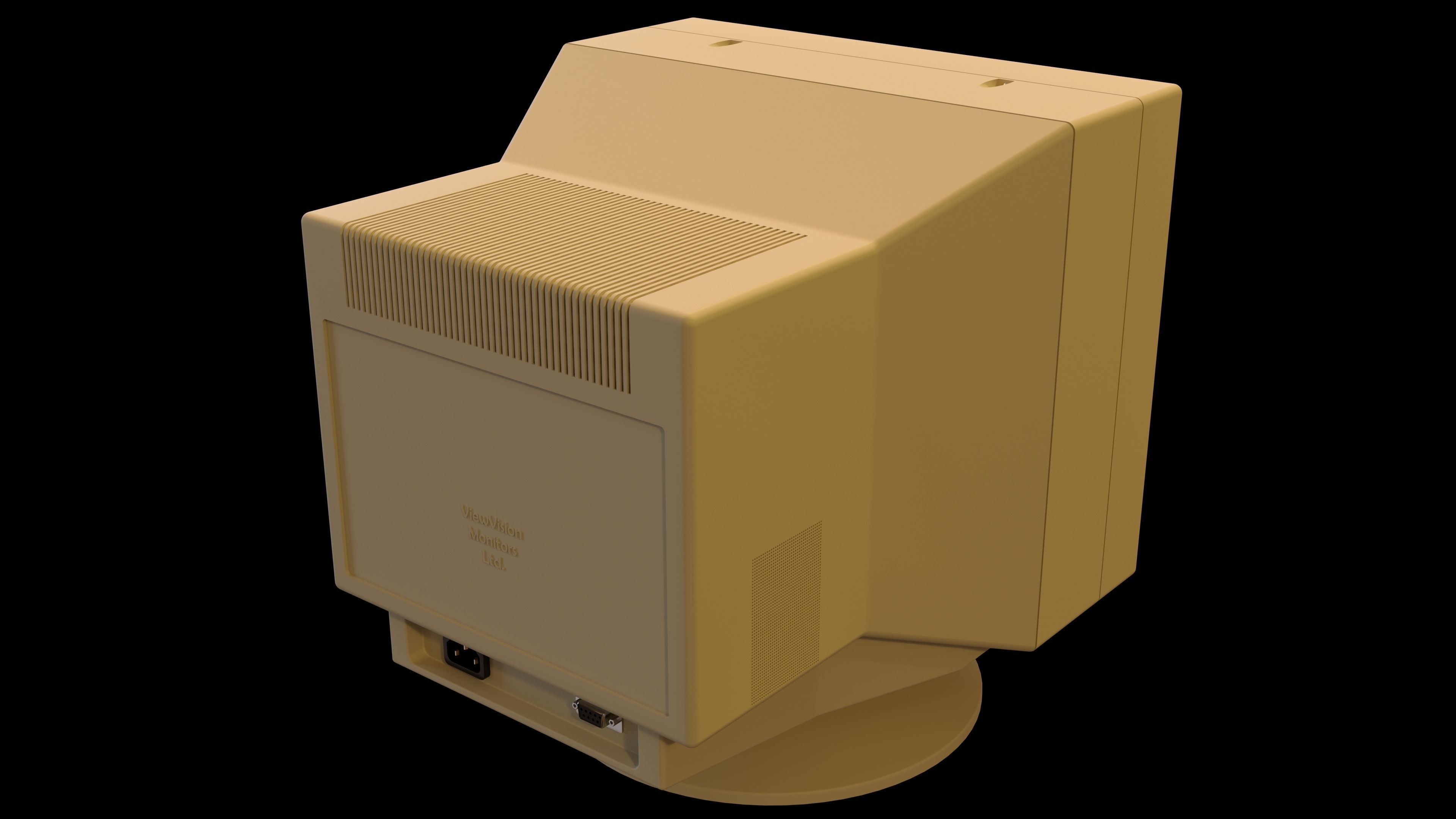 Old PC Monitor 3D model_1