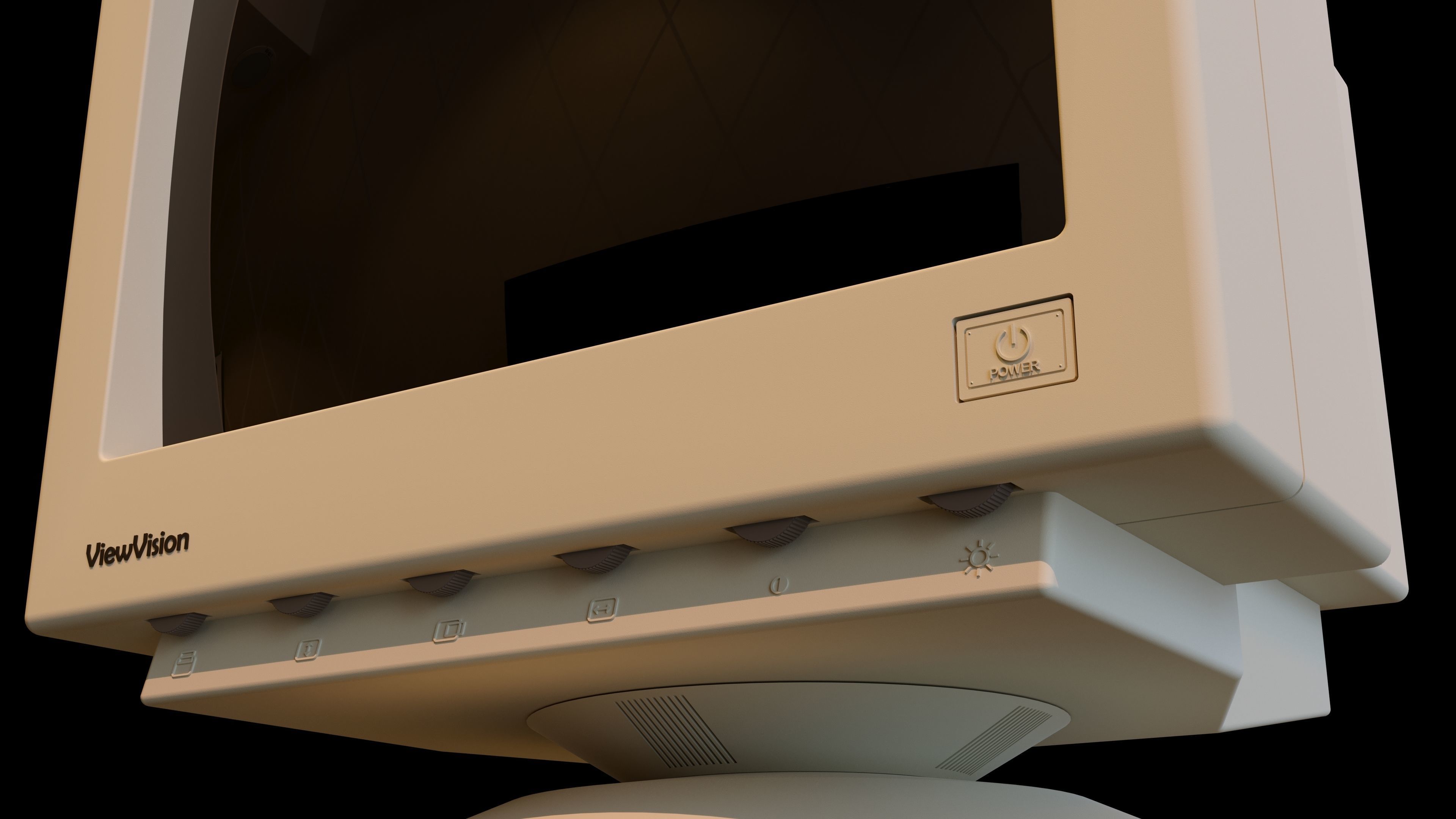 Old PC Monitor 3D model_3