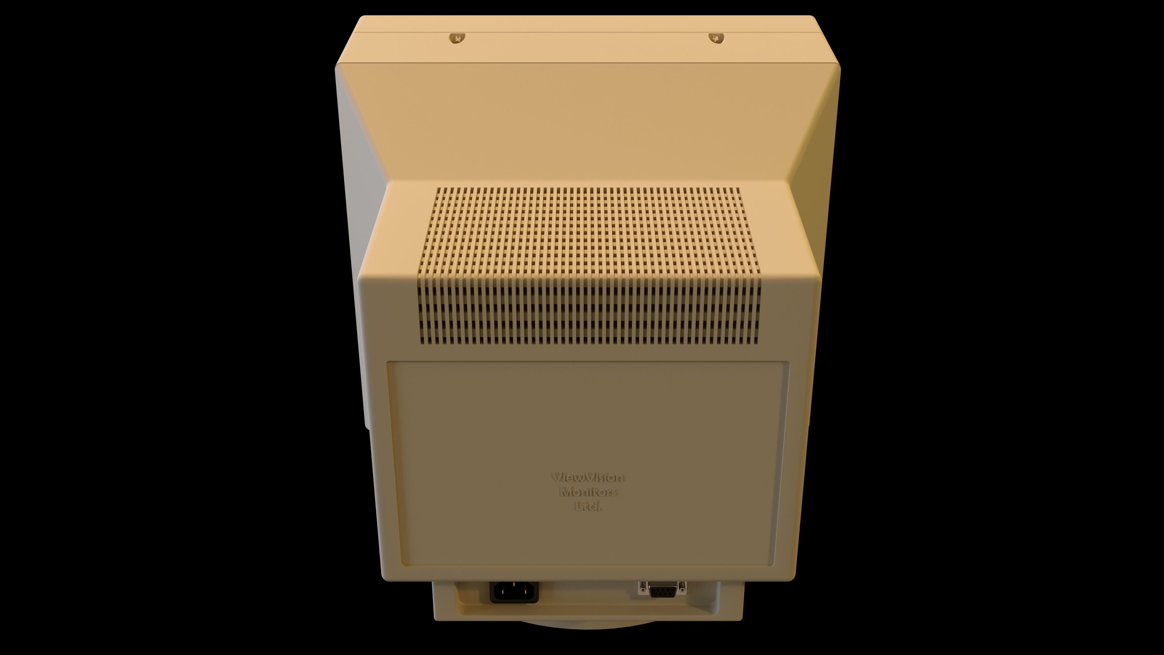 Old PC Monitor 3D model_2