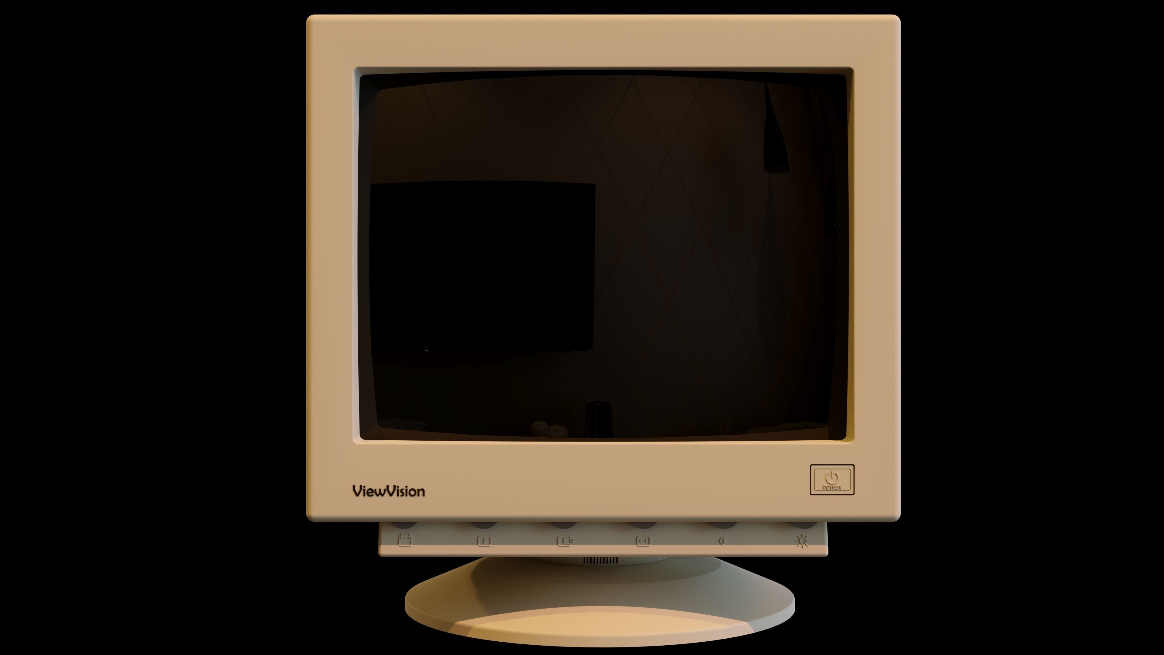 Old PC Monitor 3D model_4