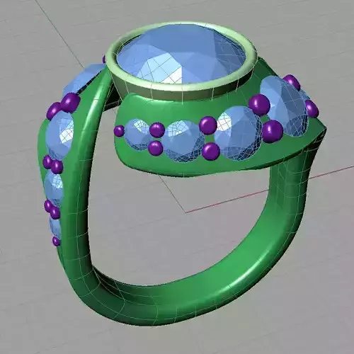 Women ring with gems 3dm stl 3D print model Free Anello Gratis Free 3D print model