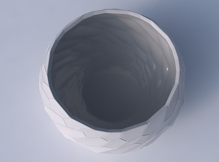 Bowl spheric twisted with fine organic cells 3D print model_2