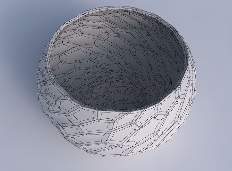 Bowl spheric twisted with fine organic cells 3D print model_6