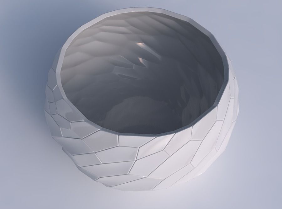 Bowl spheric twisted with fine organic cells 3D print model_1