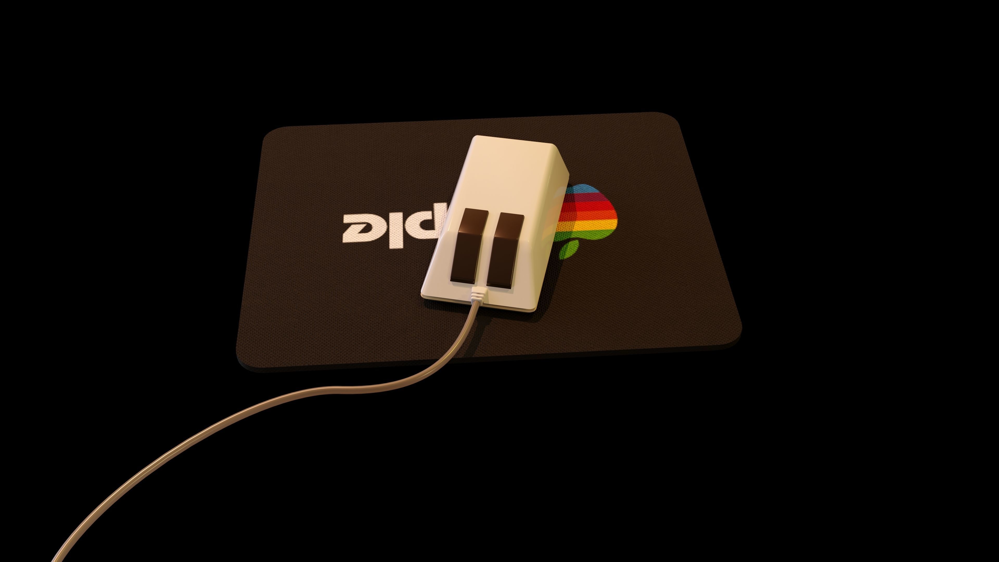 Old PC Mouse 3D model_2