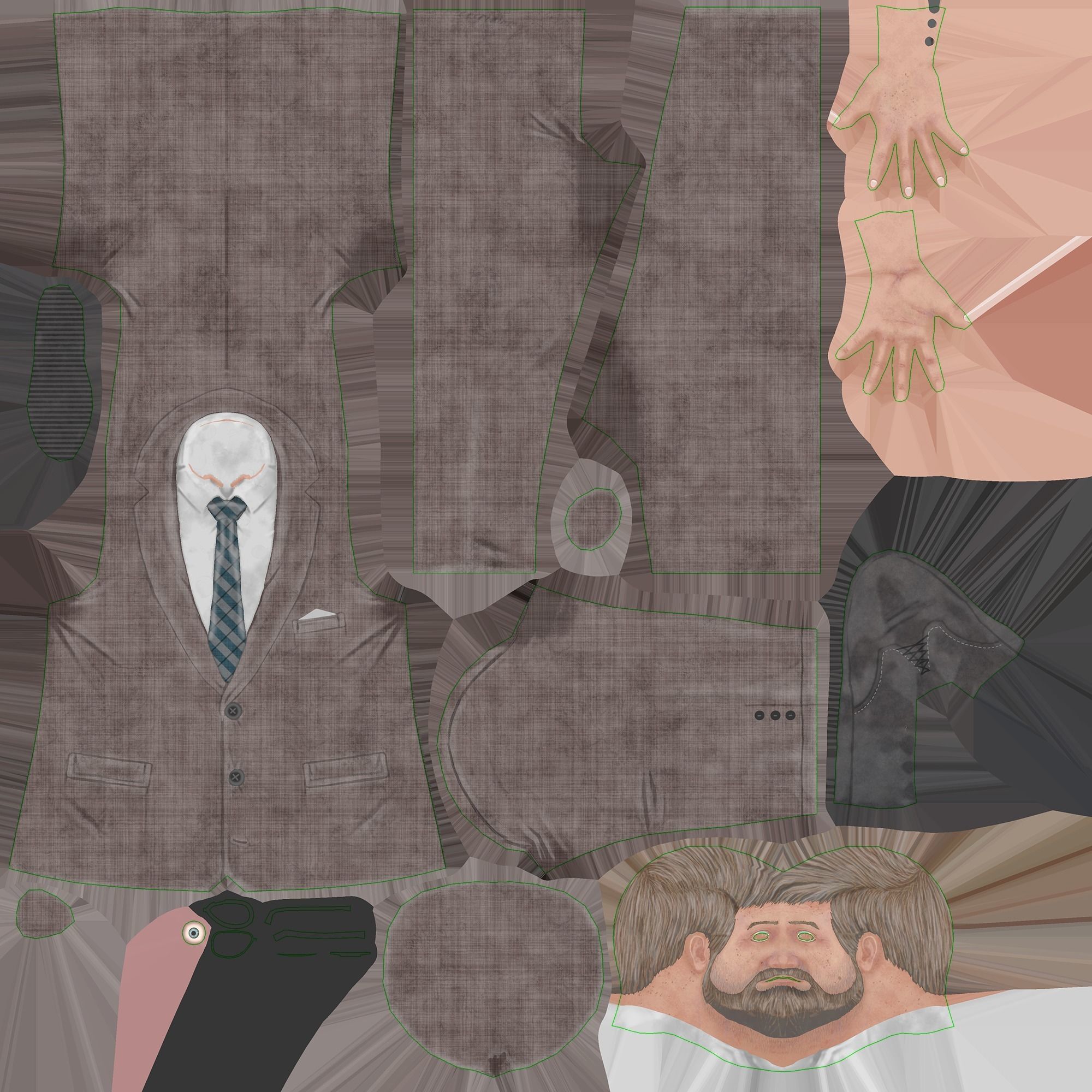 low-poly man in suit Low-poly 3D model_8