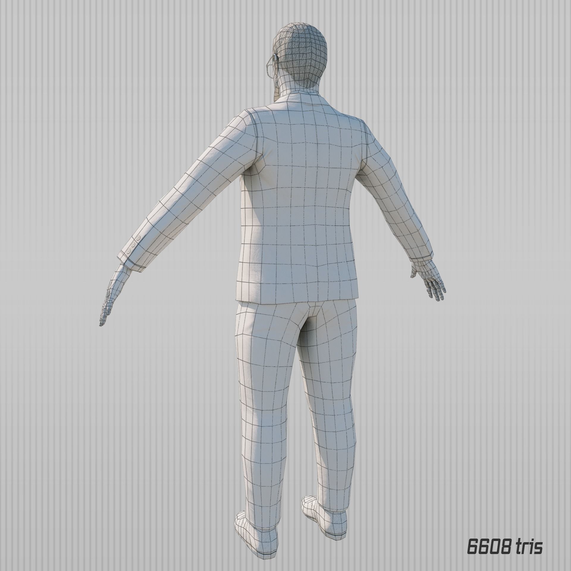 low-poly man in suit Low-poly 3D model_7