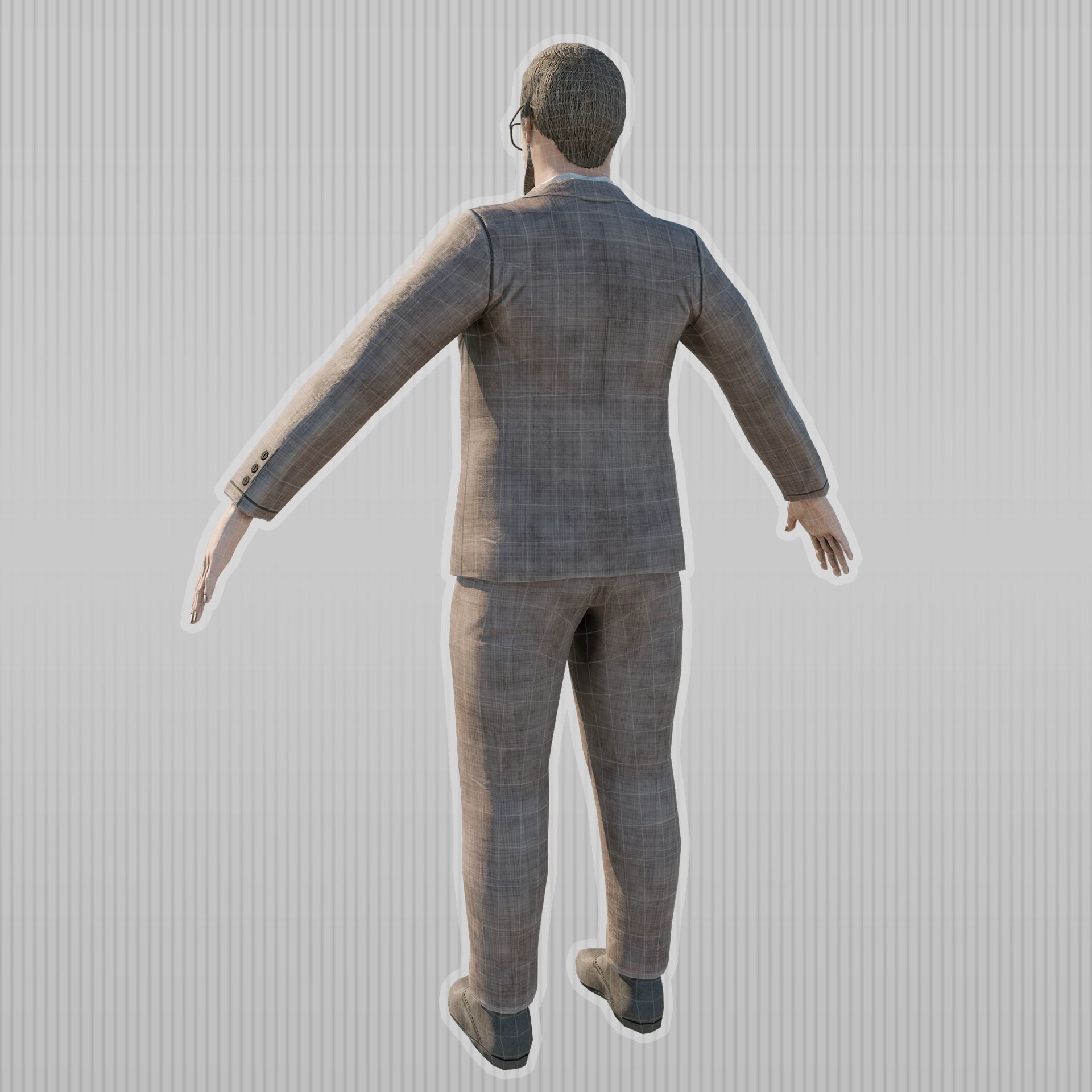 low-poly man in suit Low-poly 3D model_2