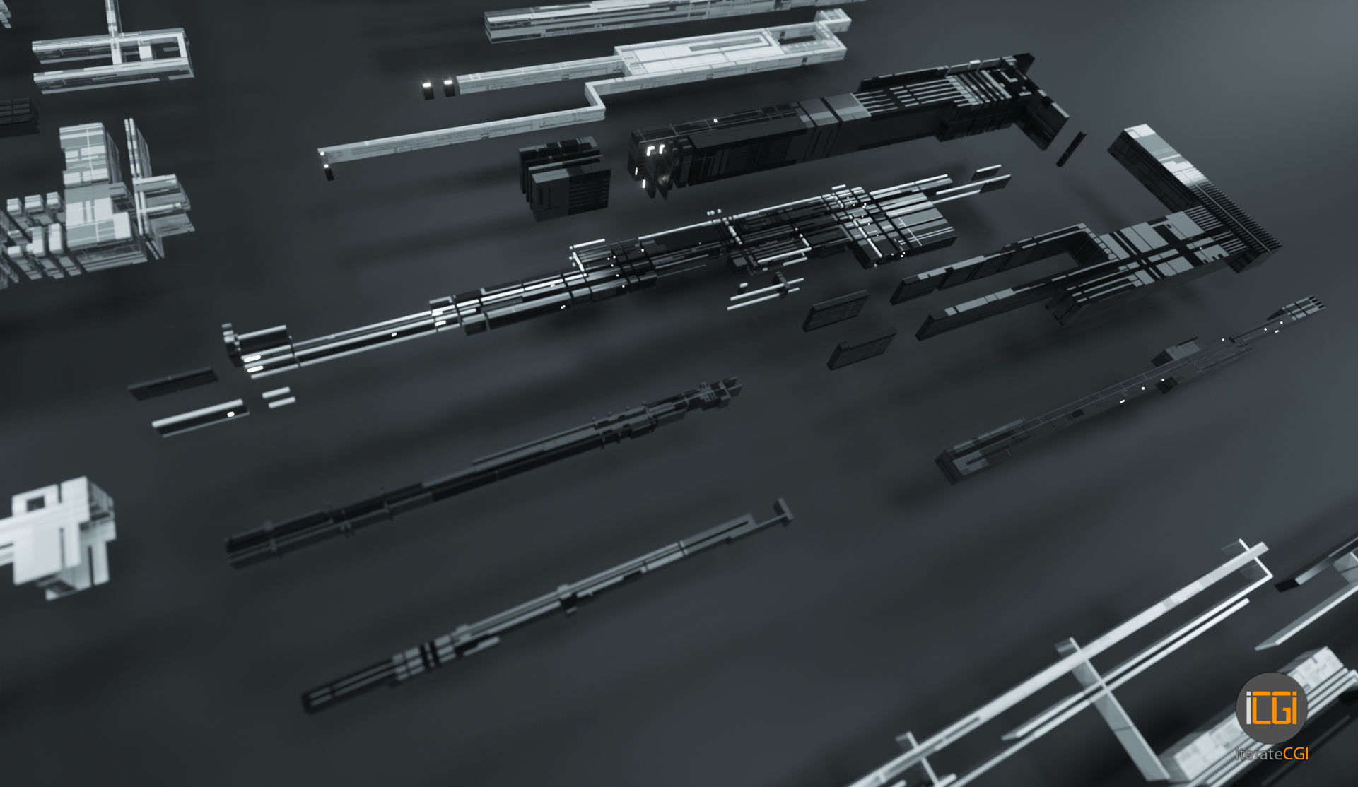 Tech Greebles set 3 Low-poly 3D model_14