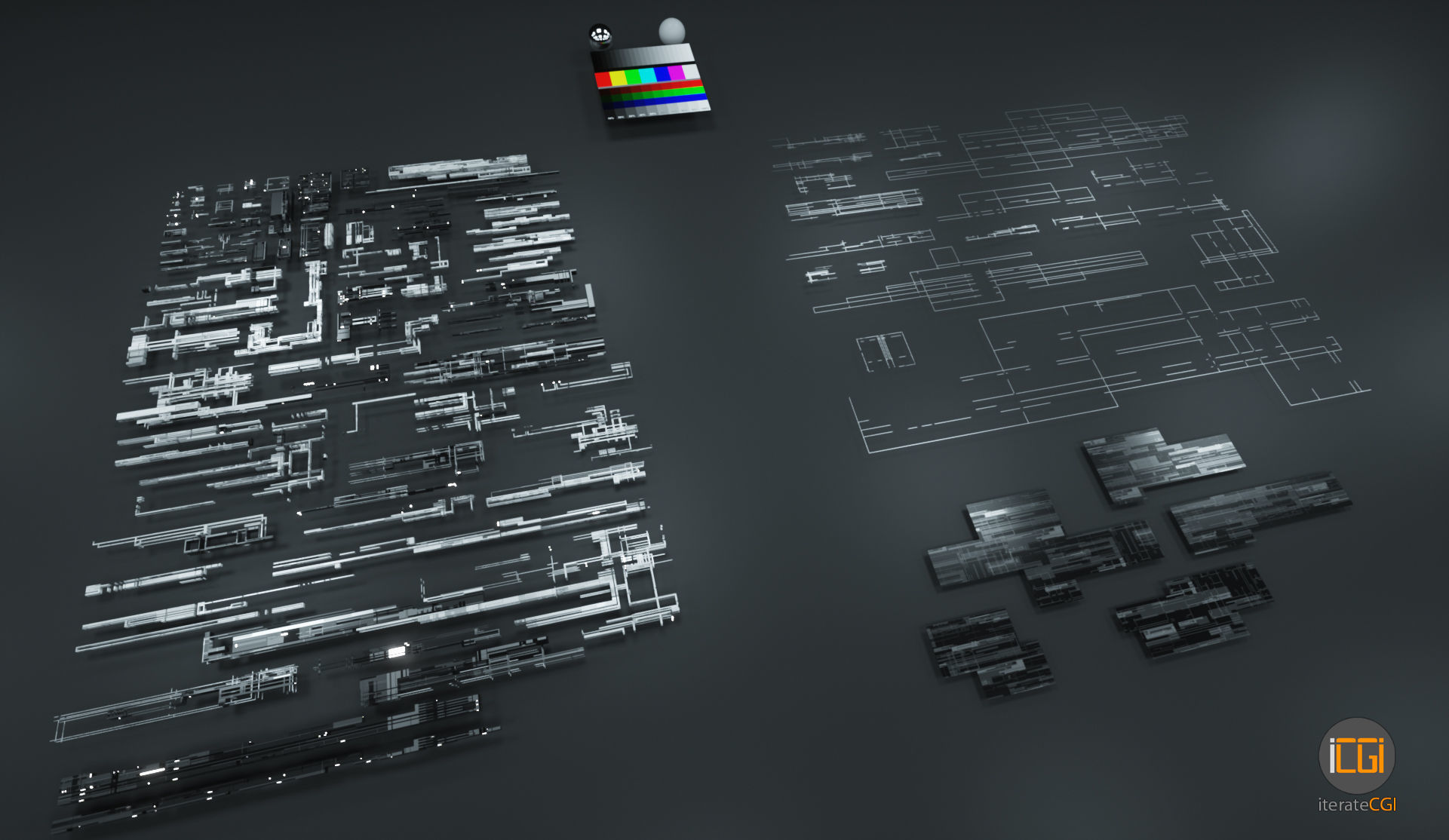 Tech Greebles set 3 Low-poly 3D model_1