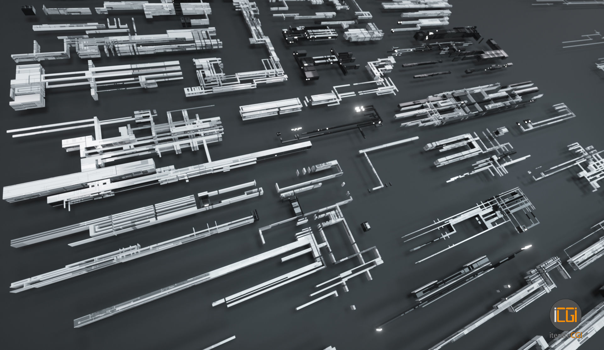 Tech Greebles set 3 Low-poly 3D model_4