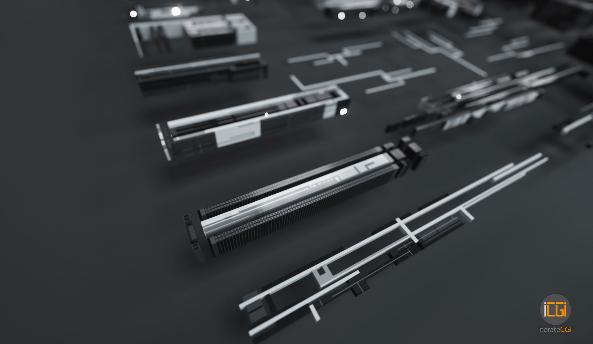 Tech Greebles set 3 Low-poly 3D model_15