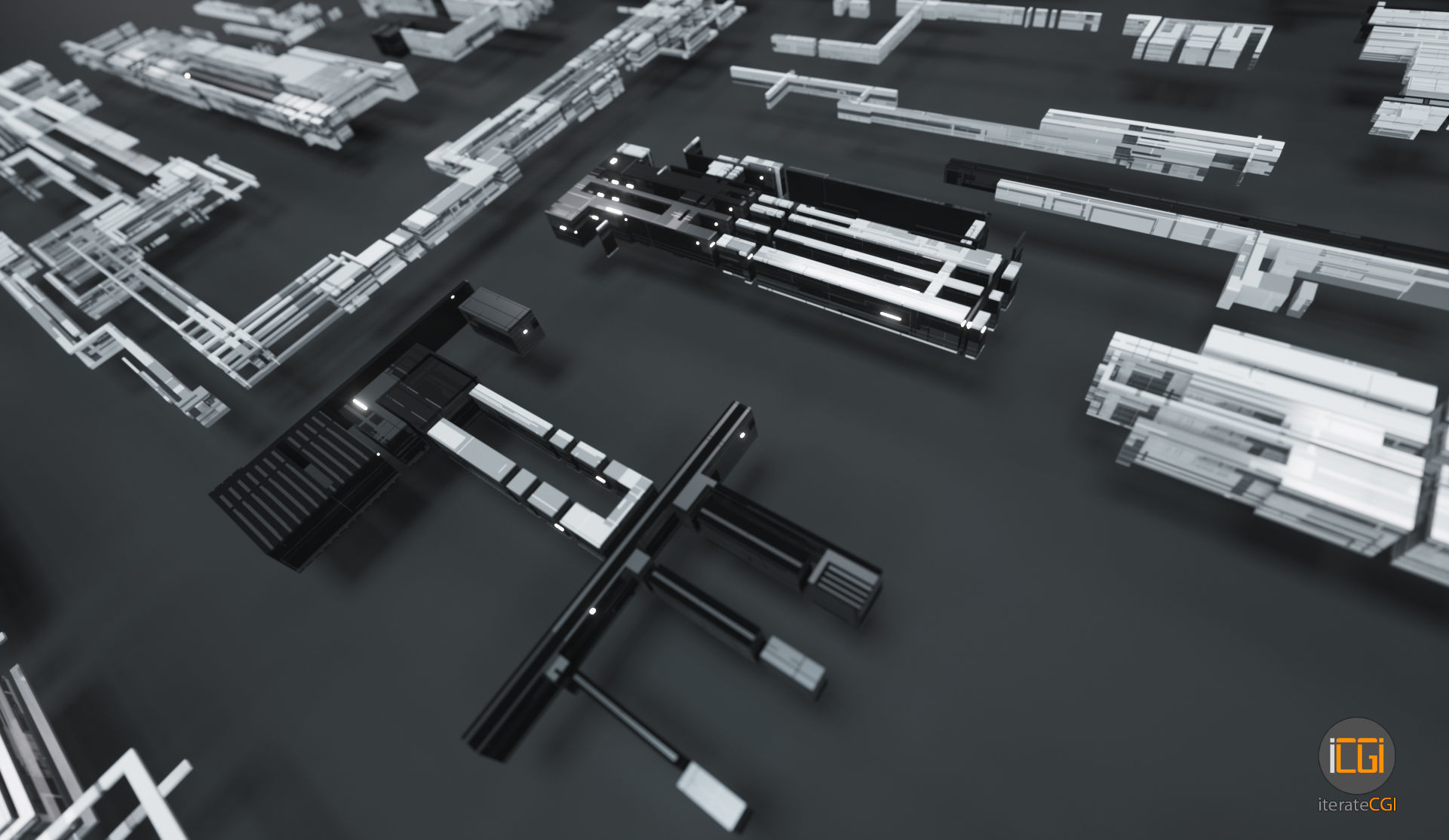 Tech Greebles set 3 Low-poly 3D model_18