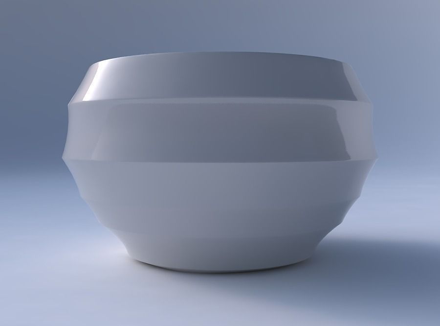 Bowl spheric twisted with horizontal sections 3D print model_4