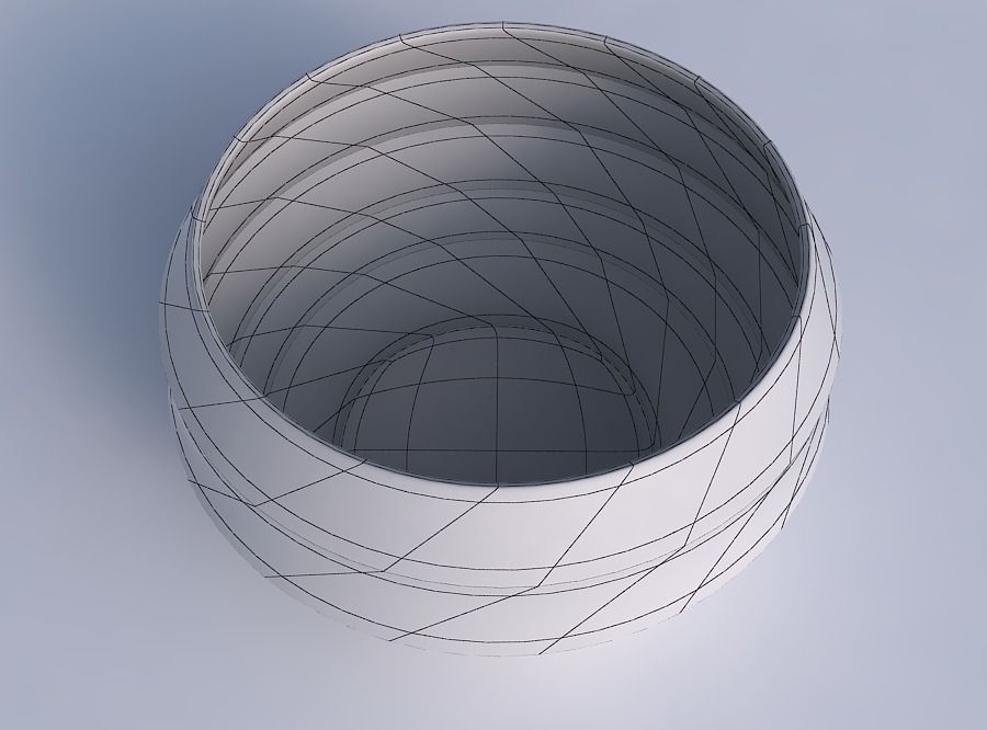 Bowl spheric twisted with horizontal sections 3D print model_6