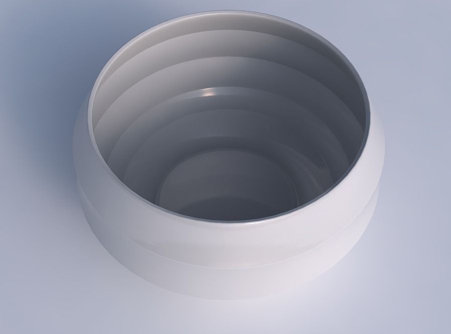 Bowl spheric twisted with horizontal sections 3D print model_1