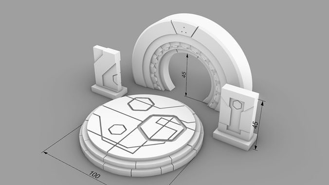 Ancient alien sci-fi building set 3D print model