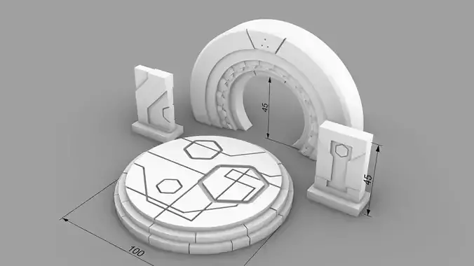 Ancient alien sci-fi building set 3D print model