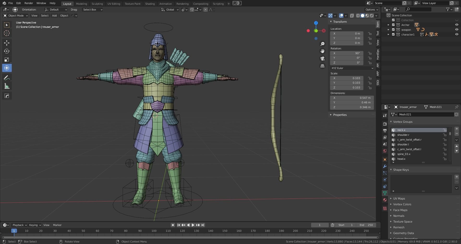 Ancient warriors asia ver 02 Low-poly 3D model_11