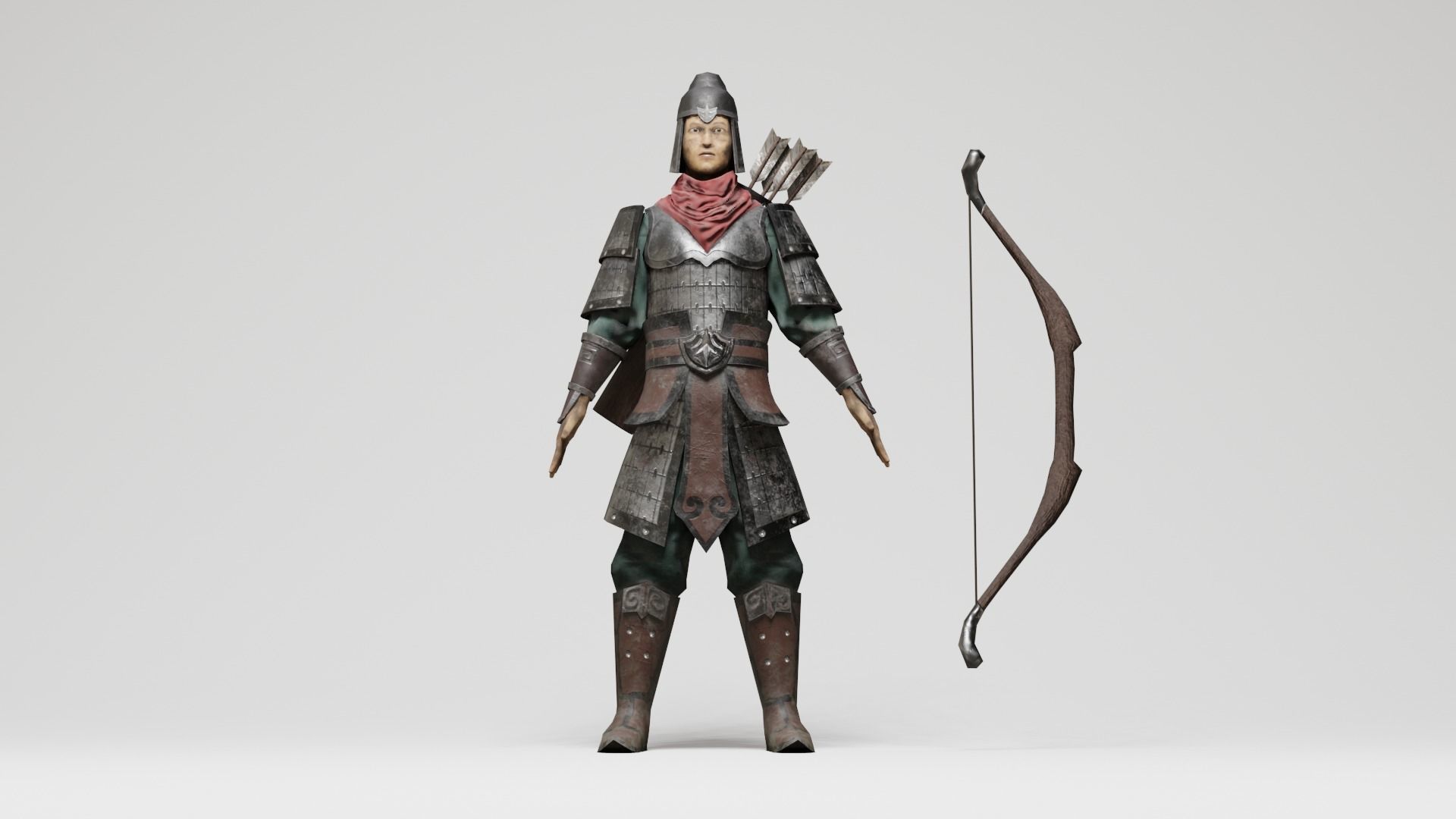 Ancient warriors asia ver 02 Low-poly 3D model_8