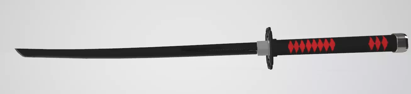 katana samurai sword 3D print model_0