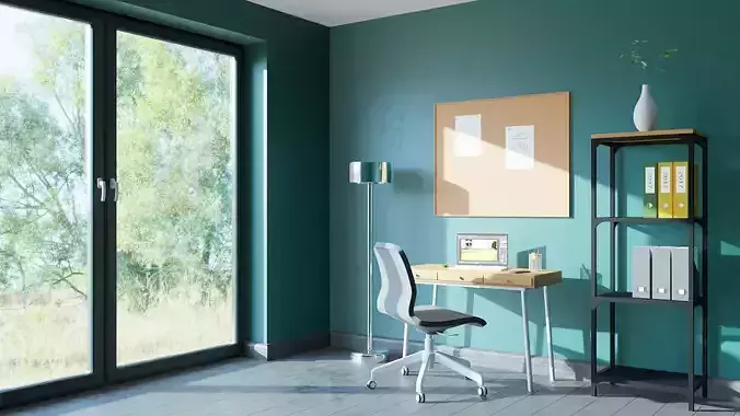 Home office complete scene