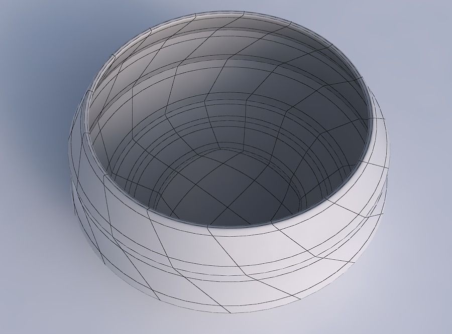 Bowl spheric twisted with pronounced horizontal sections 3D print model_6