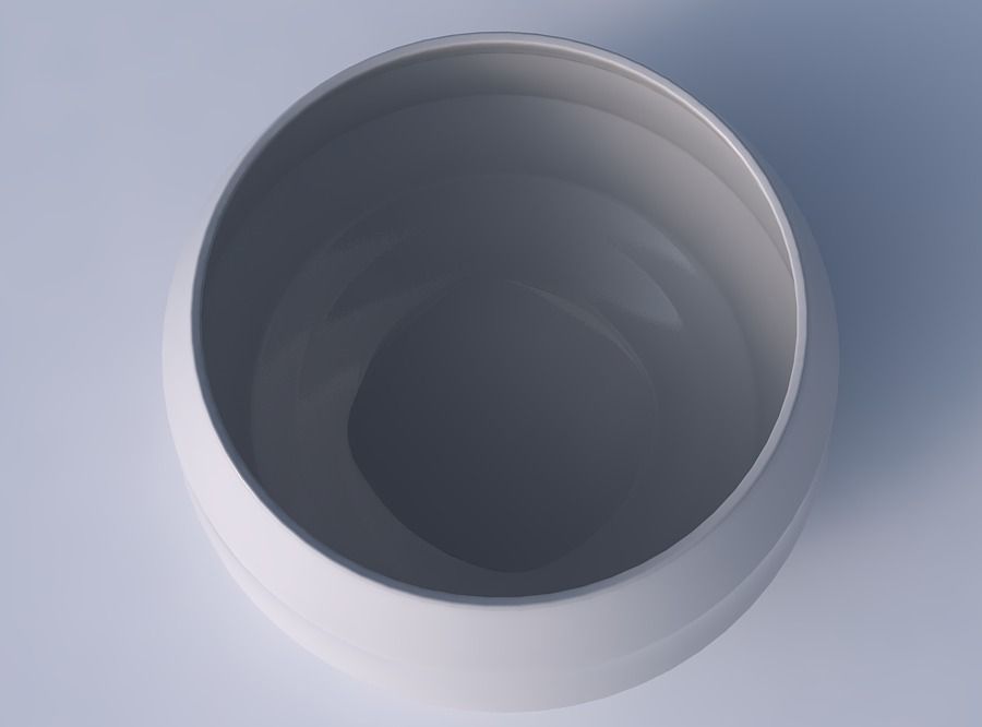 Bowl spheric twisted with pronounced horizontal sections 3D print model_2