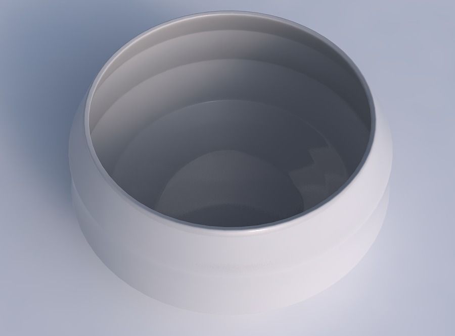 Bowl spheric twisted with pronounced horizontal sections 3D print model_1