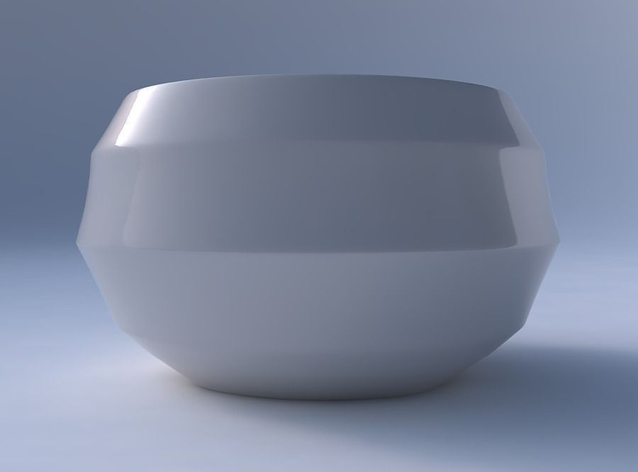 Bowl spheric twisted with pronounced horizontal sections 3D print model_4