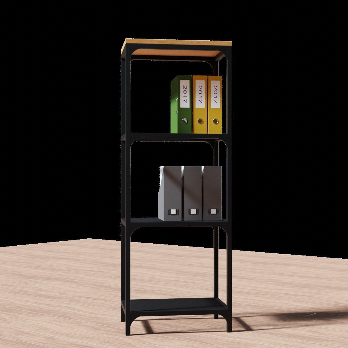 Bookstand tier steel bookcase 3D model_3