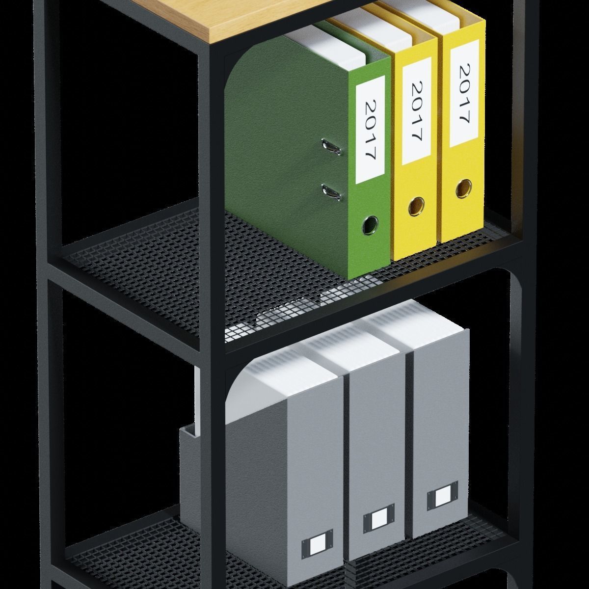 Bookstand tier steel bookcase 3D model_5