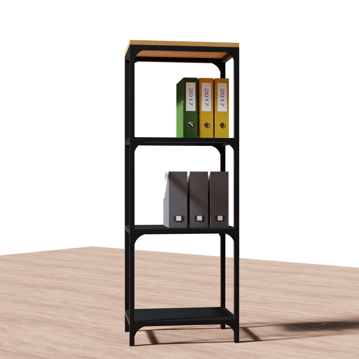Bookstand tier steel bookcase 3D model_2