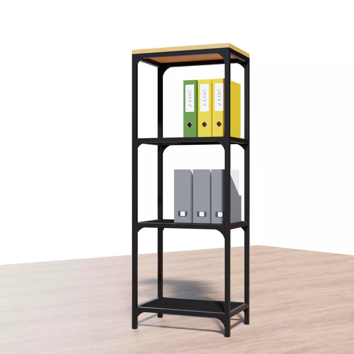 Bookstand tier steel bookcase 3D model_0