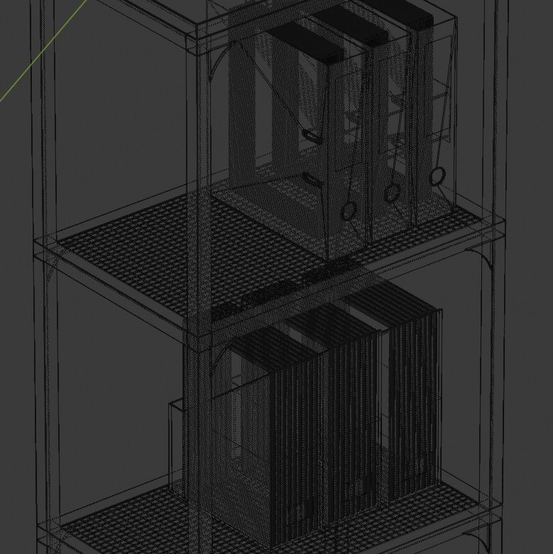Bookstand tier steel bookcase 3D model_8