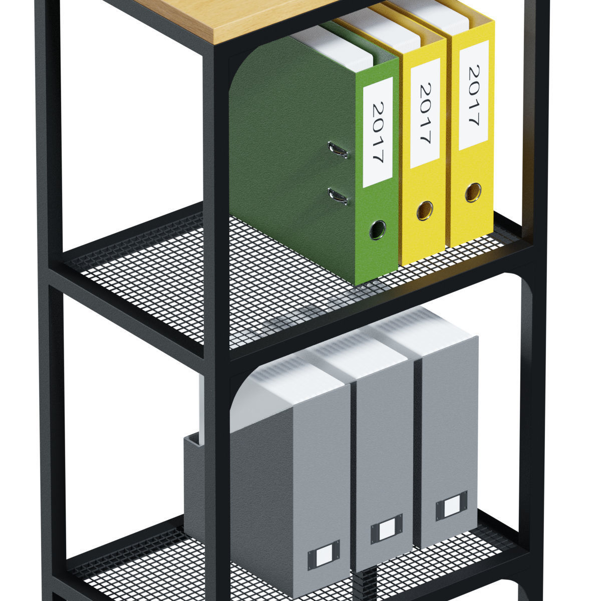 Bookstand tier steel bookcase 3D model_4