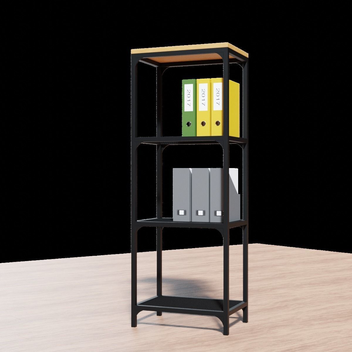 Bookstand tier steel bookcase 3D model_1