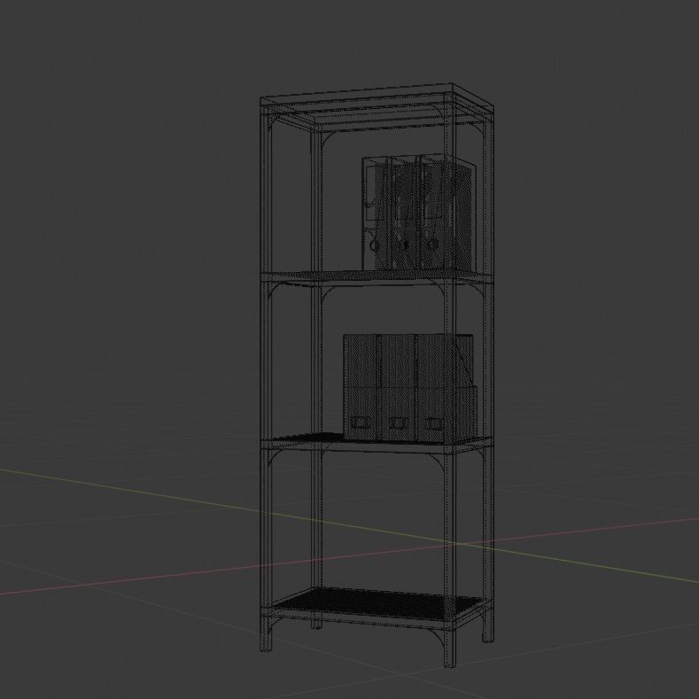 Bookstand tier steel bookcase 3D model_7