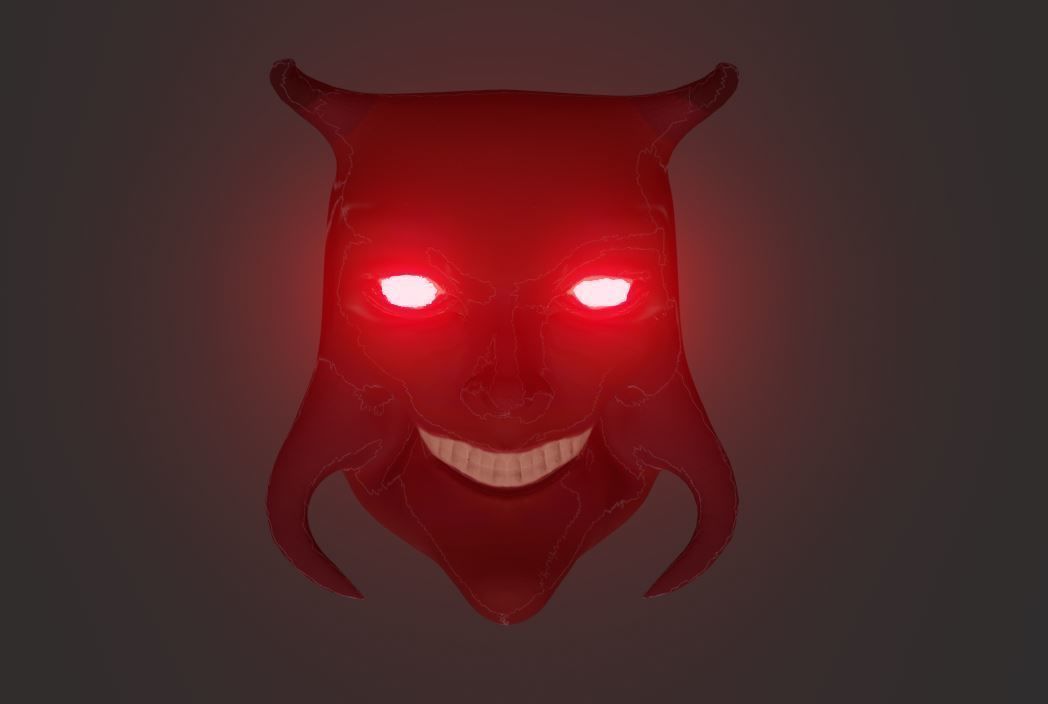 Evil Dark Demon Head  Low-poly 3D model_3