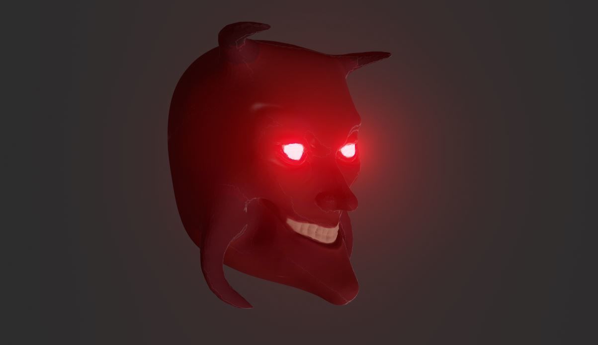 Evil Dark Demon Head  Low-poly 3D model_5