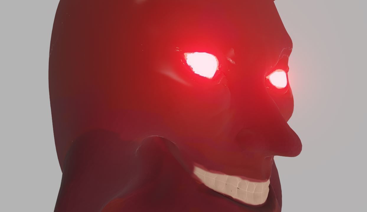 Evil Dark Demon Head  Low-poly 3D model_6