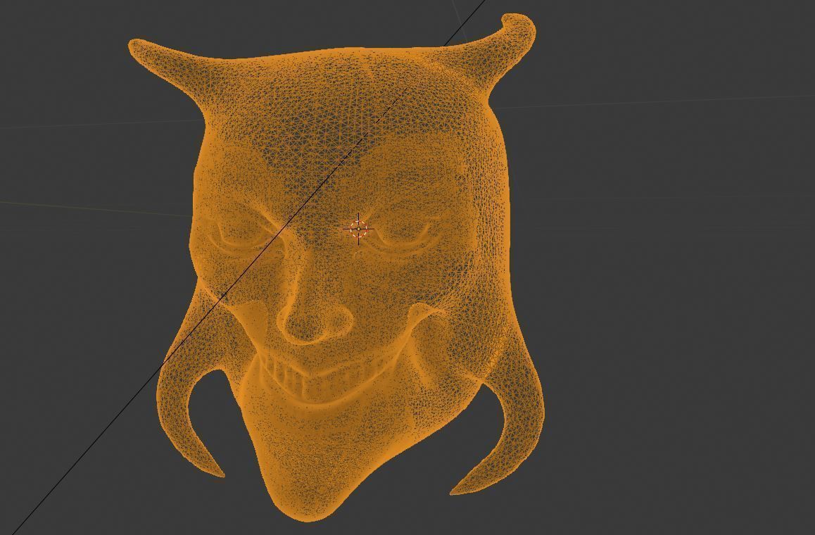 Evil Dark Demon Head  Low-poly 3D model_7