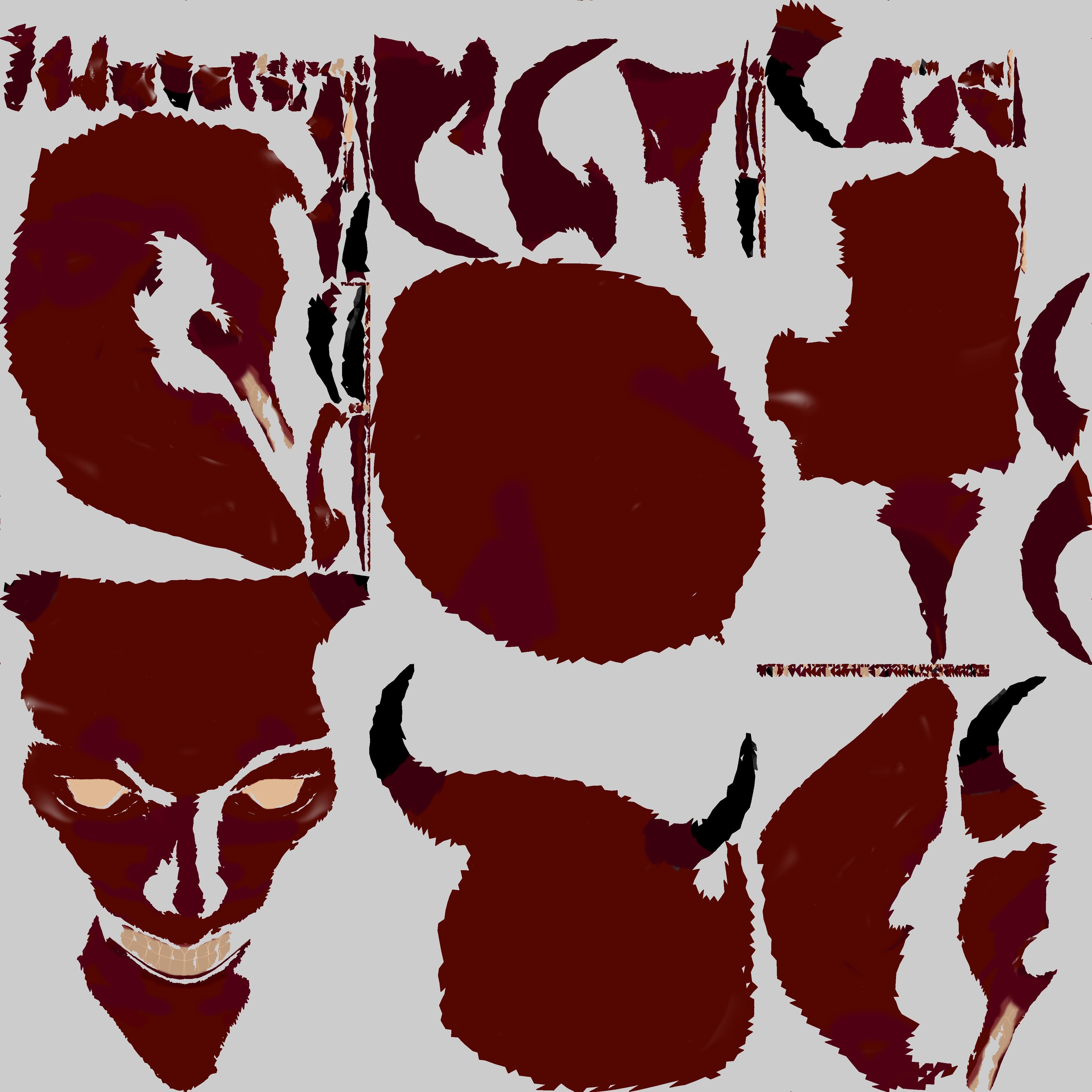 Evil Dark Demon Head  Low-poly 3D model_9