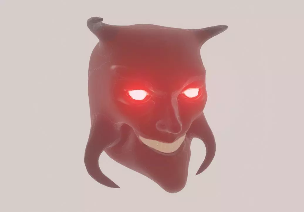Evil Dark Demon Head  Low-poly 3D model_0