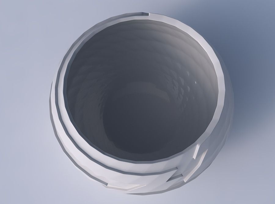 Bowl spheric twisted with sharp ribbons 3D print model_2