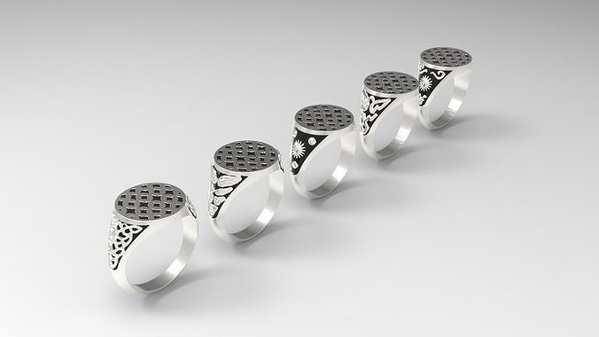 Men Rings 5 models 3D print model